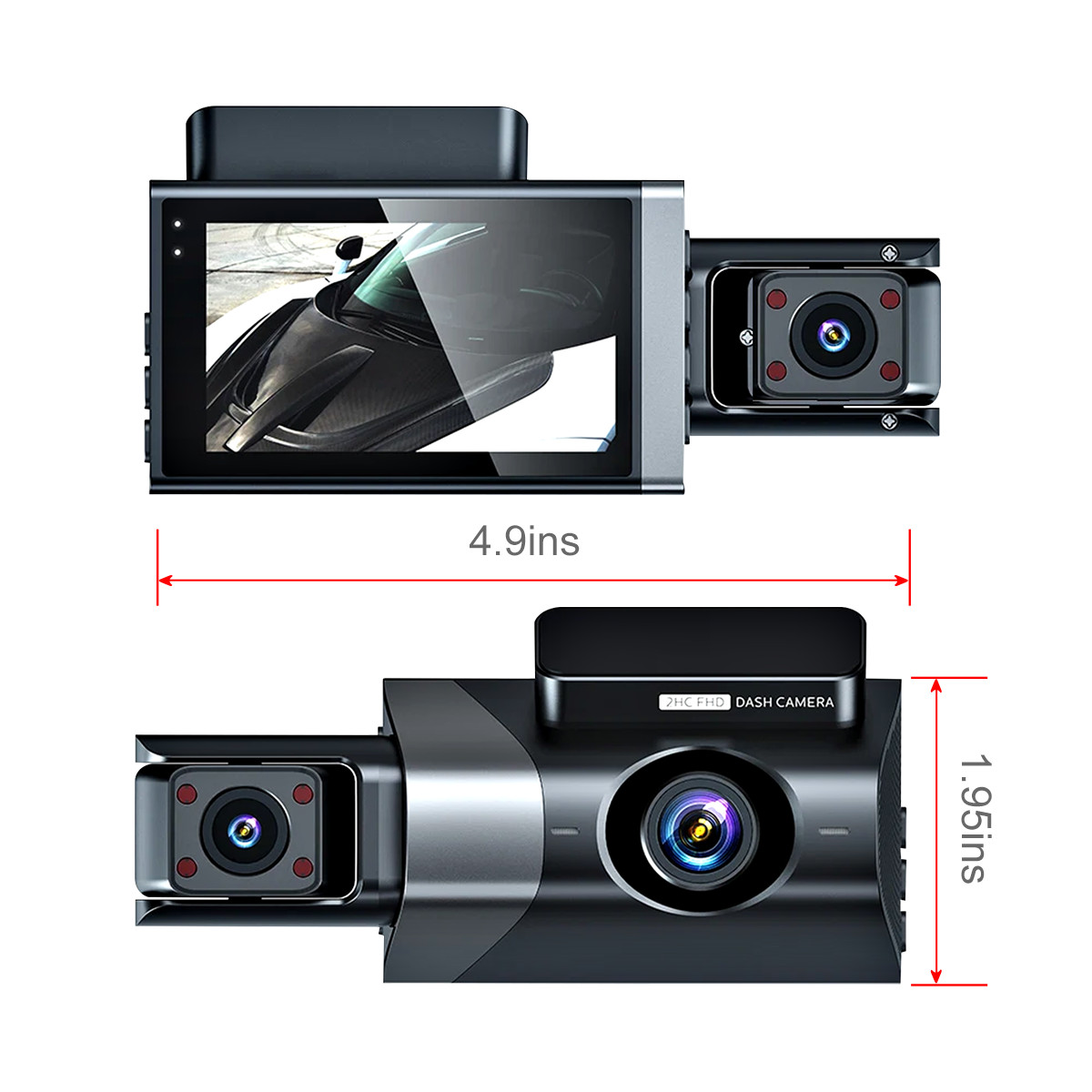 Dashcam Pro 3 Lentilles WiFi 1296P — Avant, Arrière, Intérieur 5