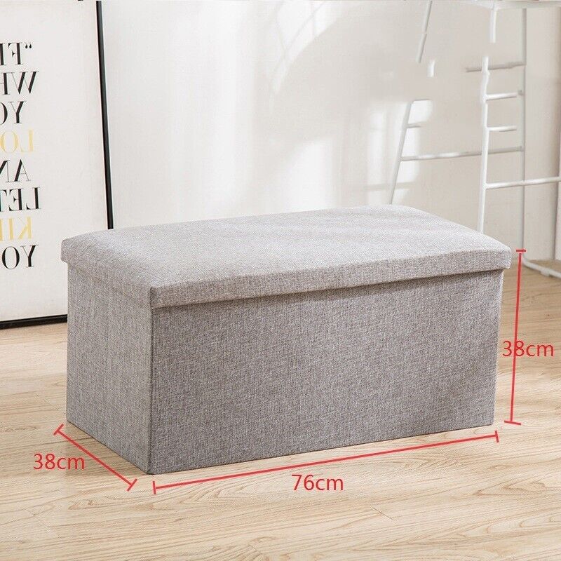 Pouf Coffre Pliable — Tabouret et Rangement 2-en-1 8