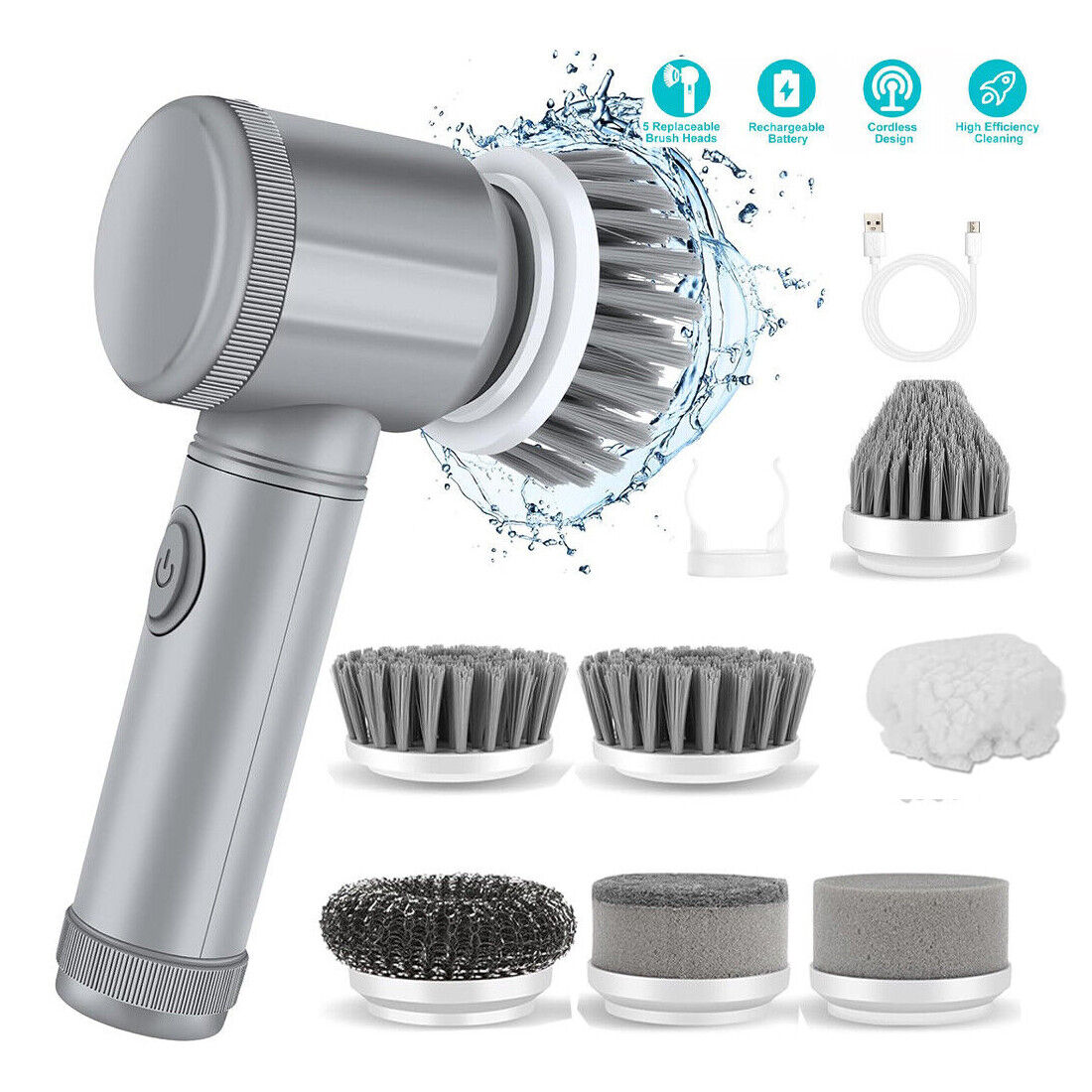 Brosse Rotative Sans Fil — Nettoyage Salle de Bain Sans Effort 2