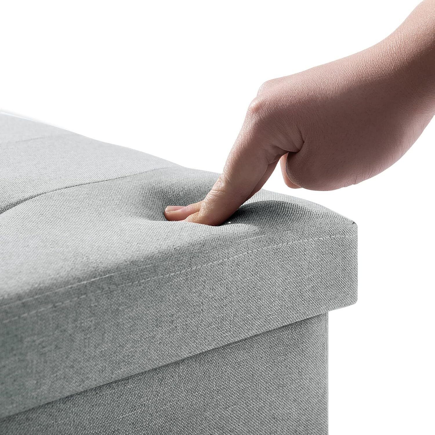 Pouf Coffre Pliable — Tabouret et Rangement 2-en-1 3