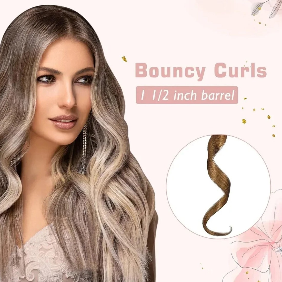 Fer à Boucler Professionnel 38mm — Chauffe Rapide Grosses Boucles