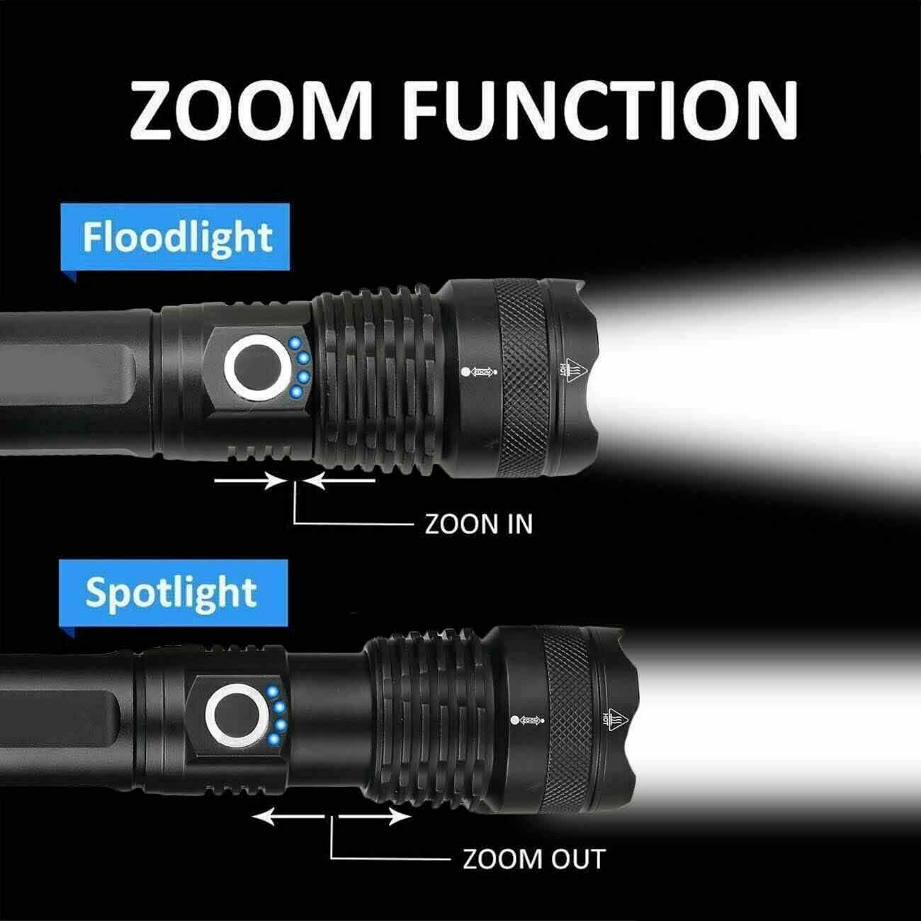 Lampe Torche Tactique Rechargeable — 5 Modes IPX7 4