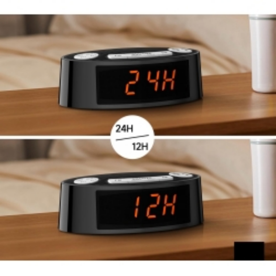 Radio Réveil FM — Double Alarme et Snooze Digital 5